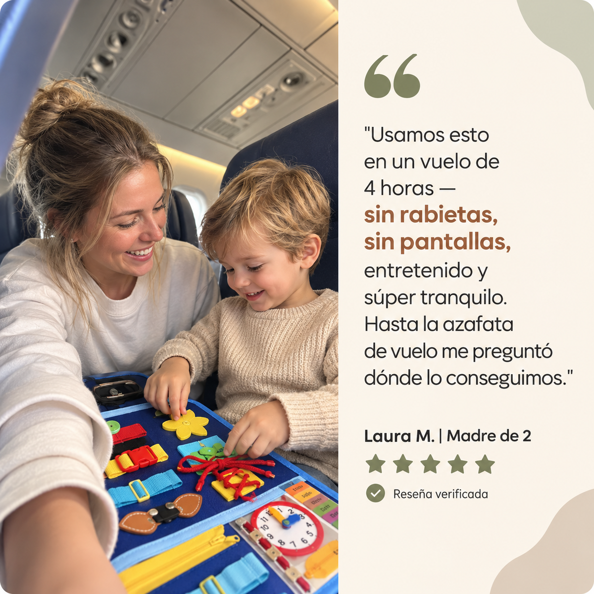Tablero Montessori plegable — más de 30 actividades